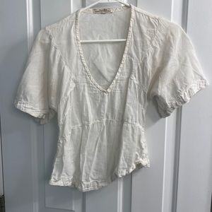 PRAIRIE UNDERGROUND asymmetrical linen blouse